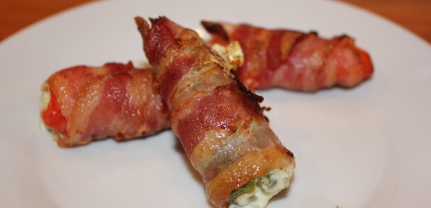 Jalapenos poppers med bacon