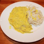 Kylling i karry med pasta