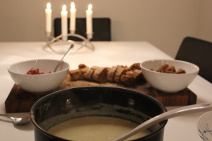 Hyggelig stemning med jordskokke suppe :)