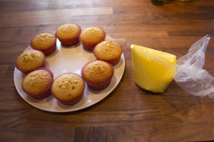 Muffins klar til at få glasur