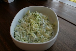 Squashsalat med hvidløg
