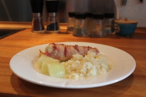 Bacon i svøb klar til servering