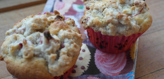 Rabarber muffins med crumble