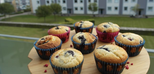 Blåbær muffins med marcipan