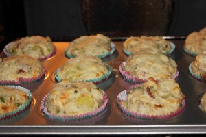 Muffinsne er ved at være færdige- Muffins med grøntsager og kartofler