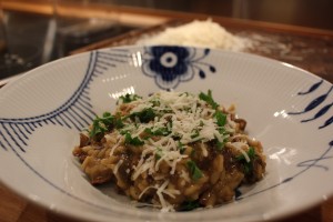 Risotto med svampe, parmesan og persille
