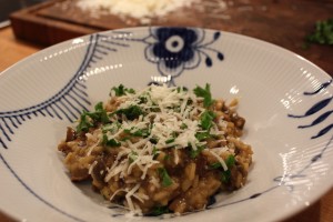 Risotto med svampe, parmesan og persille - Færdig og klar til at blive spist!