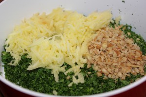 De hakkede ingredienser