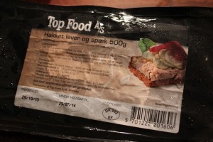 Færdigblandet spæk / lever til leverpostejen