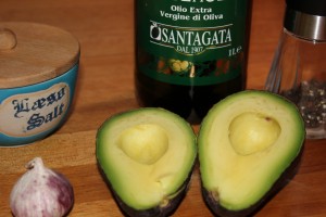 Ingredienser til avocado aioli