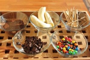 Banan pinde med chokoladeovertræk