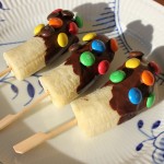 Banan pinde med chokoladeovertræk