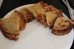 Crépes- de foldes når de er stegt