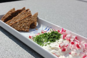 Rygeost med ristet rugbrød