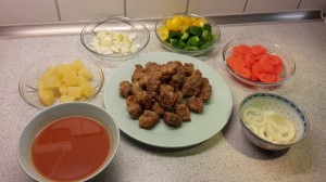 Forberedte ingredienser til sursød